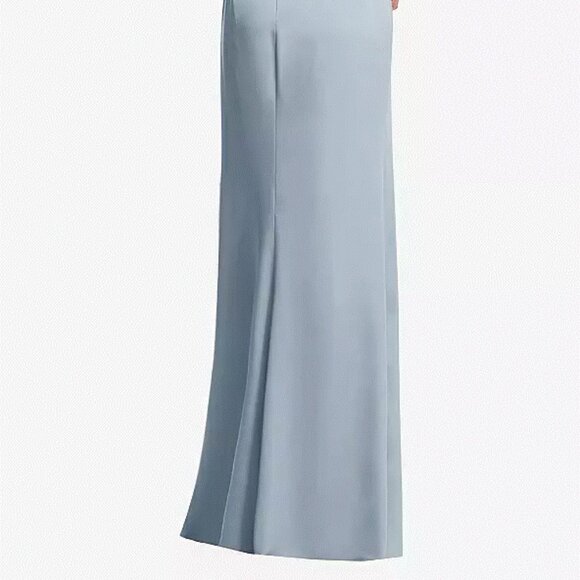 After Six 6878...One-Shoulder Draped Skirt Satin Trumpet Gown....Mist...Sz 10 - Picture 4 of 7